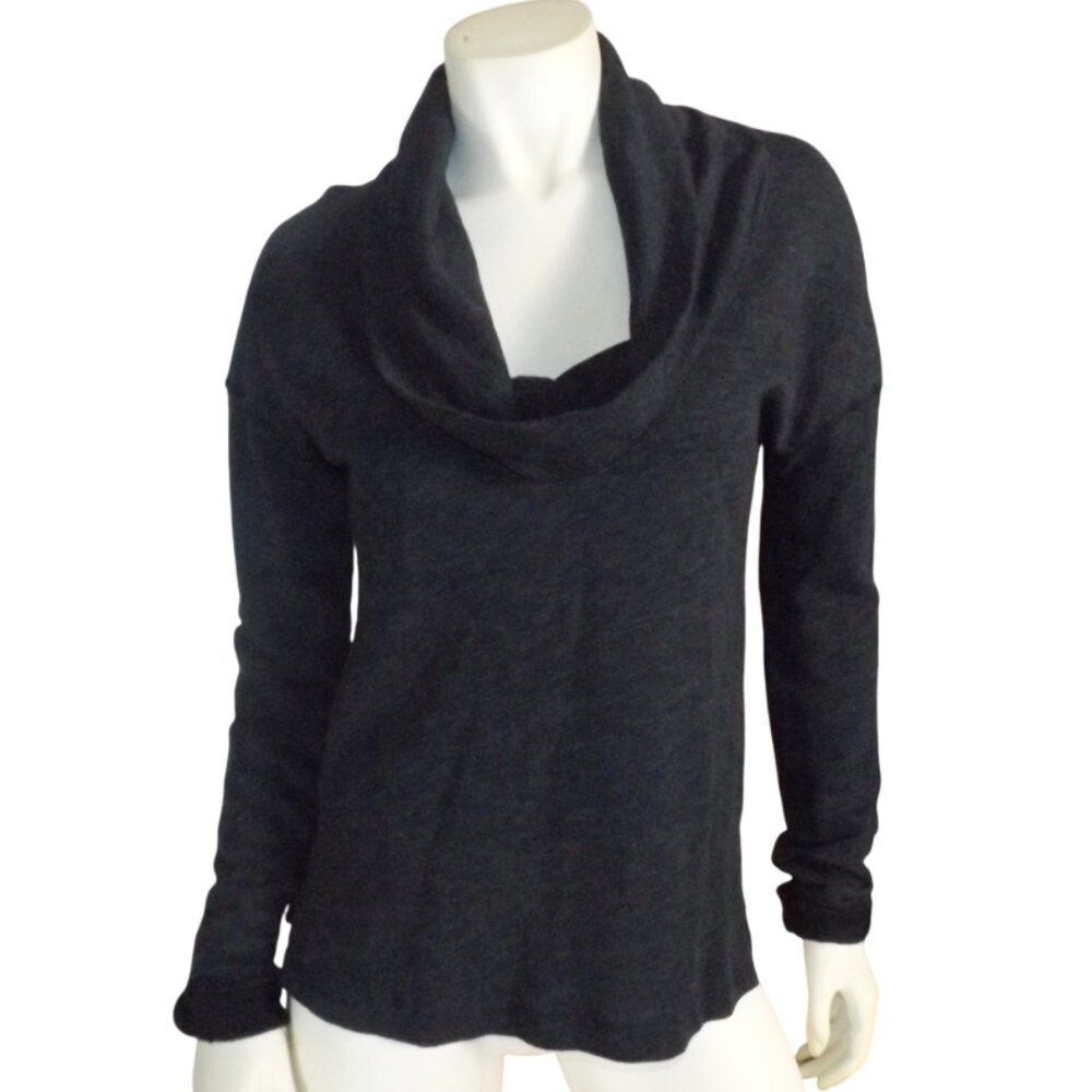 JAMES PERSE Sweatshirt, 2/M, Charcoal Gray, Cowl Neck, Long sleeve, French terry
